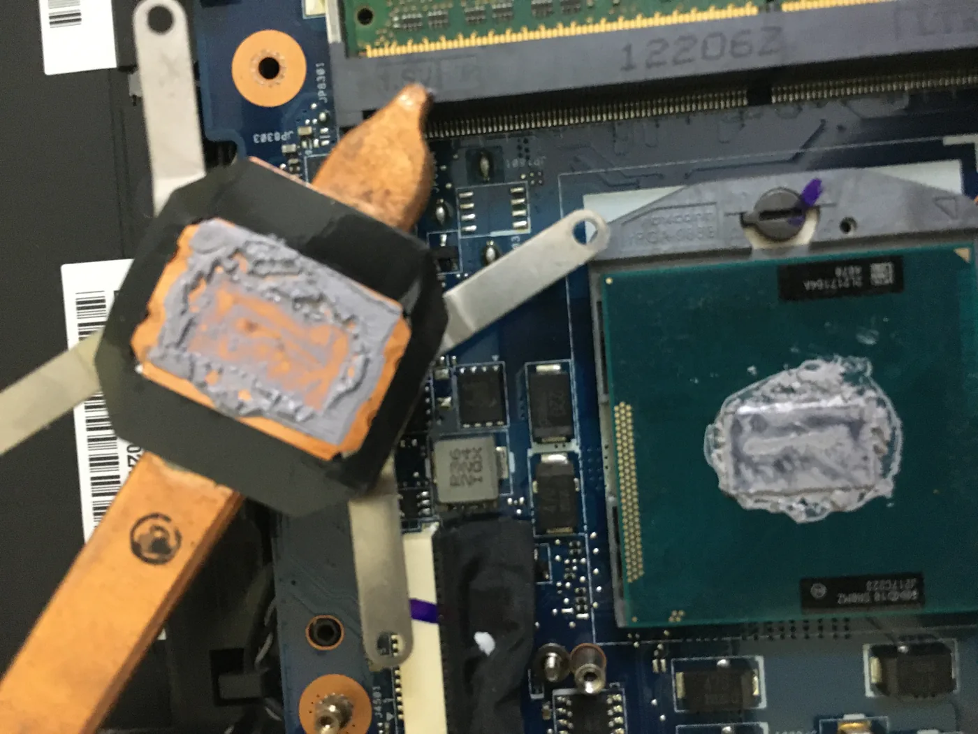 Laptop internals during maintenance