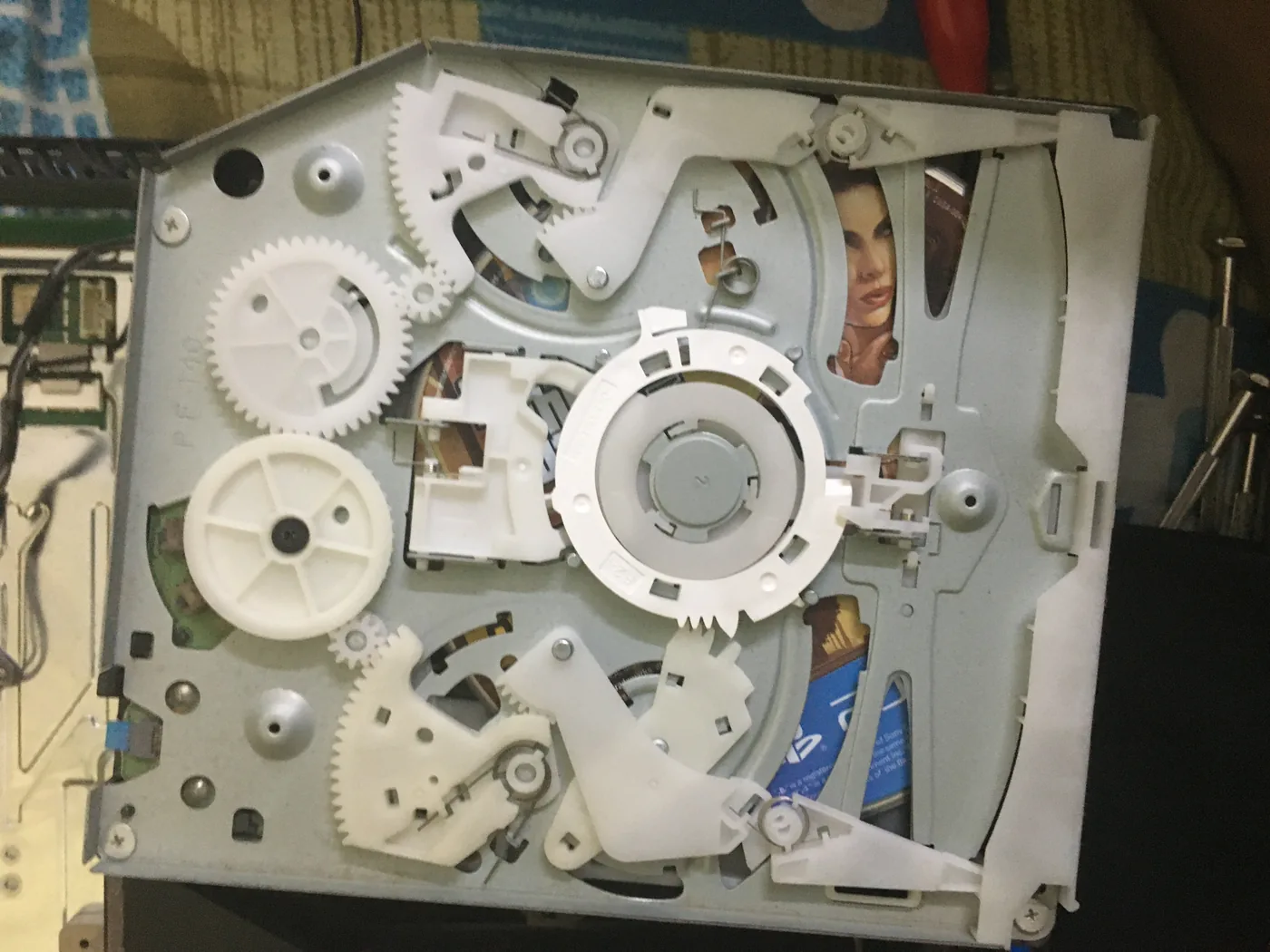 PS4 motherboard during cleaning