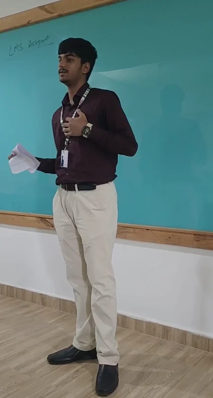 Rizwan giving a public speaking talk on who inspires me
